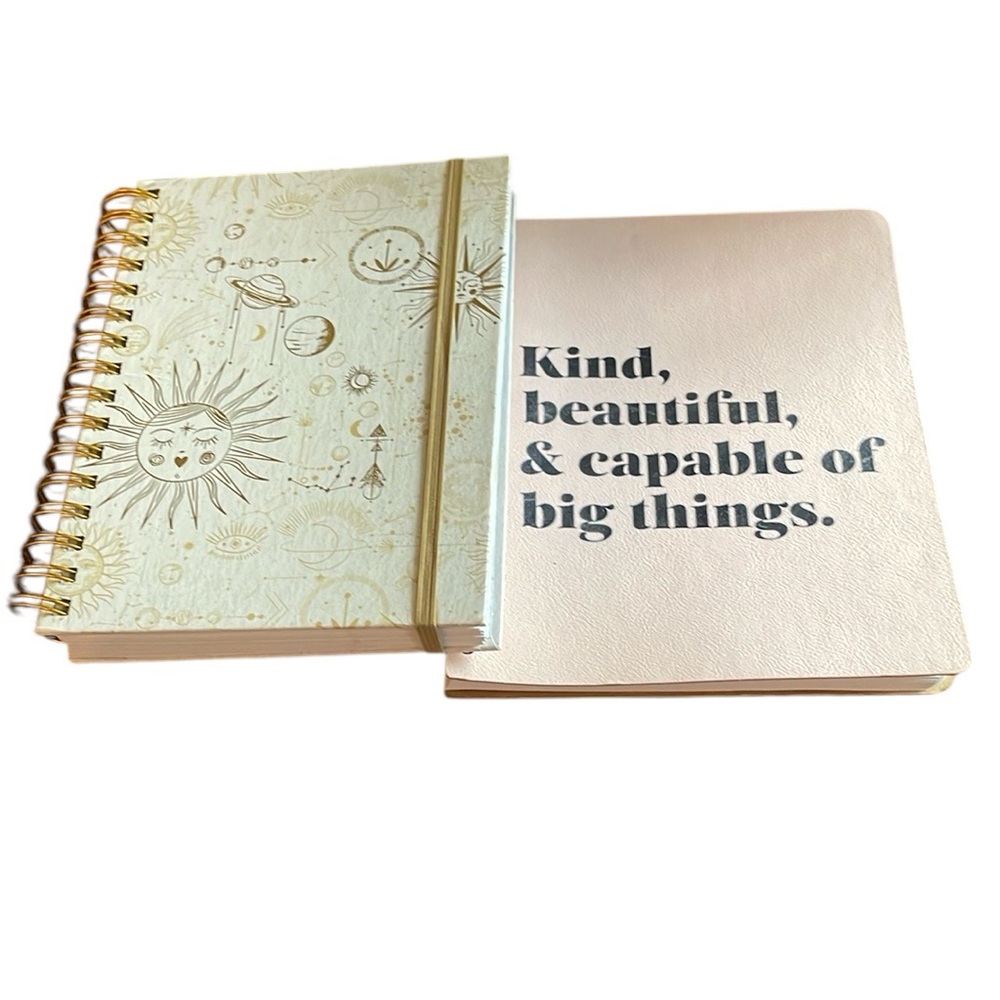 Journals Set 2 Celestial Sun Moon & Kind Capable Diary Notebook Ruled Lined NEW
